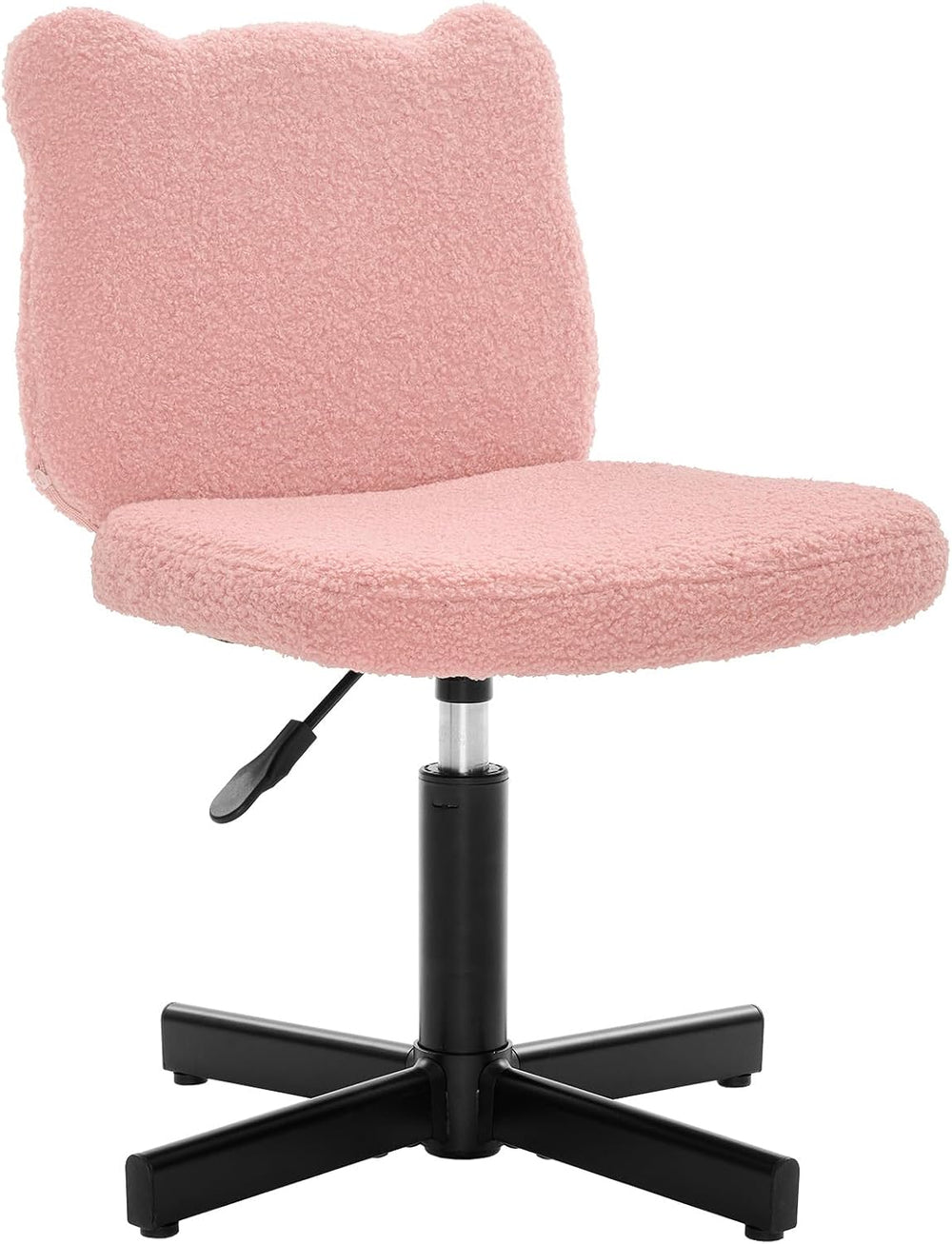 LUE BONA Adjustable Vanity Stool Chair with Girly Bear Ear Wide Back, 360° Sw...