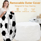 Jorbest Soccer Bean Bag Chair for Kids and Teens, Memory Foam Bean Bag Chairs with Washable Velvet Cover, Soccer Bean Bag Sofa for Lounging, Gaming, Reading, Sports Room Decor, X-Large 30" W x 18" H