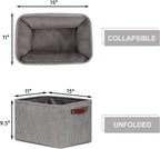 HNZIGE Storage Basket Bins(3 Pack) Large Collapsible Storage baskets for organizing Shelf Closet Bedroom, Perfect Storage Box with Handles for Closet, Clothes, Toy, Home?Gray, 15" x 11" x 9.5"?