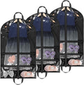 LOVEGRASS Kids Garment Bags for Dance with 4 Zipper Pockets, 3 Pack, Black | 40 Inch Dance Costume Garment Bag, Foldable Dance Competition Garment Bags for Hanging Clothes, Competitions & Travel