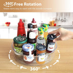 Guzon 3 Pack Lazy Susan Turntable, 11.5" Rotating Organizer with Handles | Pantry Organizers and Storage, Clear BPA-Free Spice Rack for Cabinet, Kitchen, Refrigerator, Table Top, Pantry, Countertop