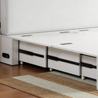 BALUS Full Size Murphy Bed, Murphy Cabinet Bed with USB Charging Station & Storage Drawers, Full Murphy Cabinet Beds for Living Rooom, Apartment, Home Office, Bedroom, No Mattress-White