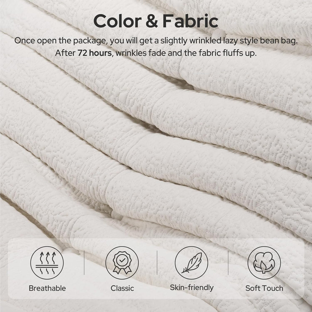 High-end Quality Compressed Bean Bag Chair, Togo Chair Beanbag Sofa, Fireside Chairs with High Resilience Foam Soft Comfy Jacquard Fabric Ergonomic Non-Slip Design for Living Room, Bedroom, Resort