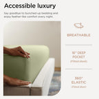 Threadmill Twin Sheet Set | 656 Thread Count 100% Supima Cotton Sheets for Twin Mattress | Solid Sateen Twin Bed Sheets Set with 16” Deep Pocket| Soft Breathable 3-Piece Cooling Sheet Set | Sage Green