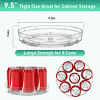 Optish 2 Pack 9.5" Lazy Susan Organizer, Lazy Susan Turntable for Cabinet, Spice Organization for Cabinet, Refrigerator, Pantry, Closet, Countertop, Non-Skid Turntable Organizer, Clear
