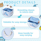 Nursery Storage Dinosaur Baby Storage Basket for Baby Shower Dinosaur Basket with Drawstring Closure 15.75 x 11.81 x 8.27 Inches Collapsible Gift Bin for Diaper Toy Nursery Room