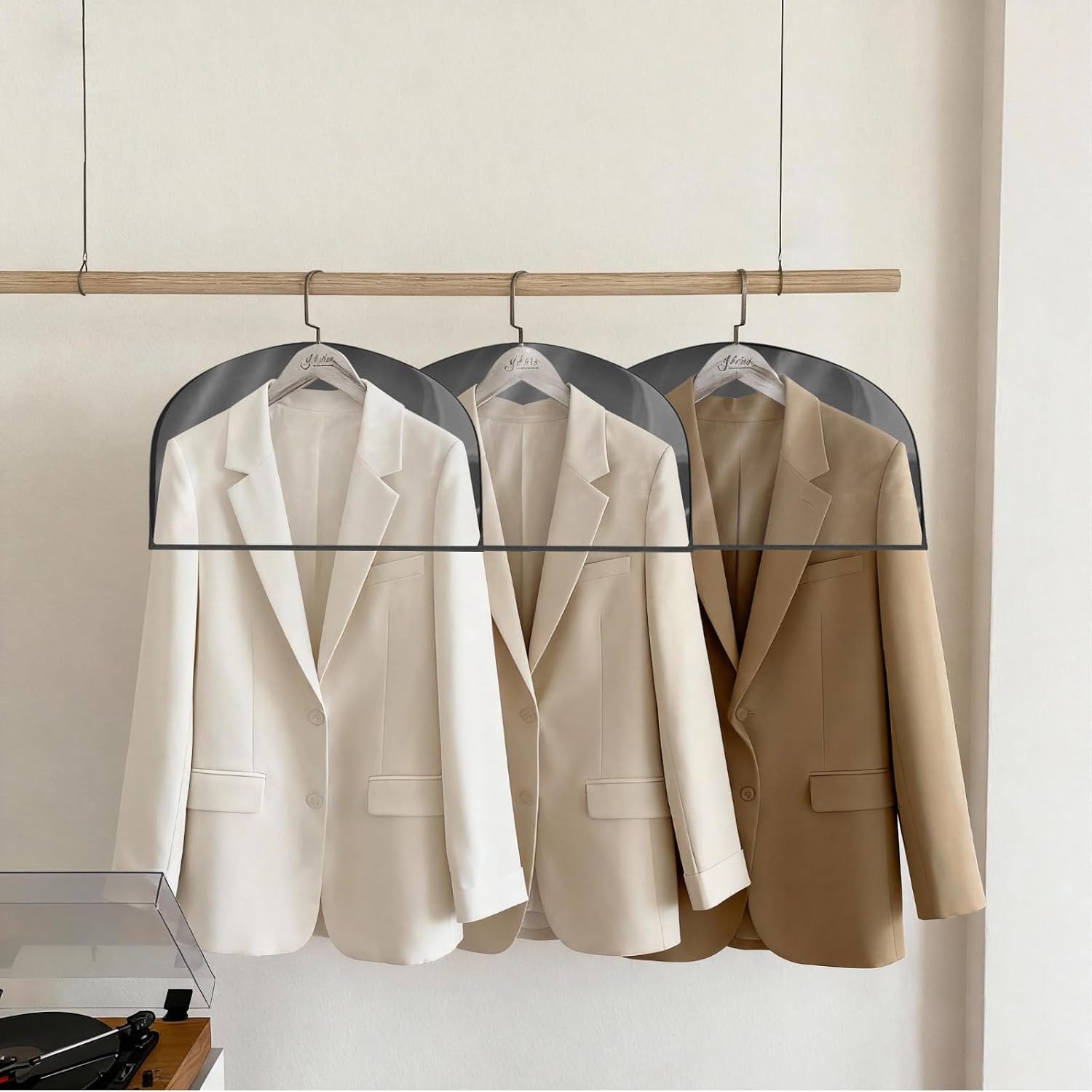 Shoulder Covers for Hanging Clothes (Set of 10) Breathable Garment Dust Covers Clothes Protectors Covers for Closet with 2" Gusset for Suit, Coats, Jackets, Dress
