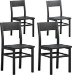 MECHYIN Dining Chairs Set of 4, Rustic Wood Dining Room Chairs with Thickened and Strengthened Metal Steel Frame & Slat Back, Modern Farmhouse Chair for Kitchen, Dining Room (4, Dark Black)