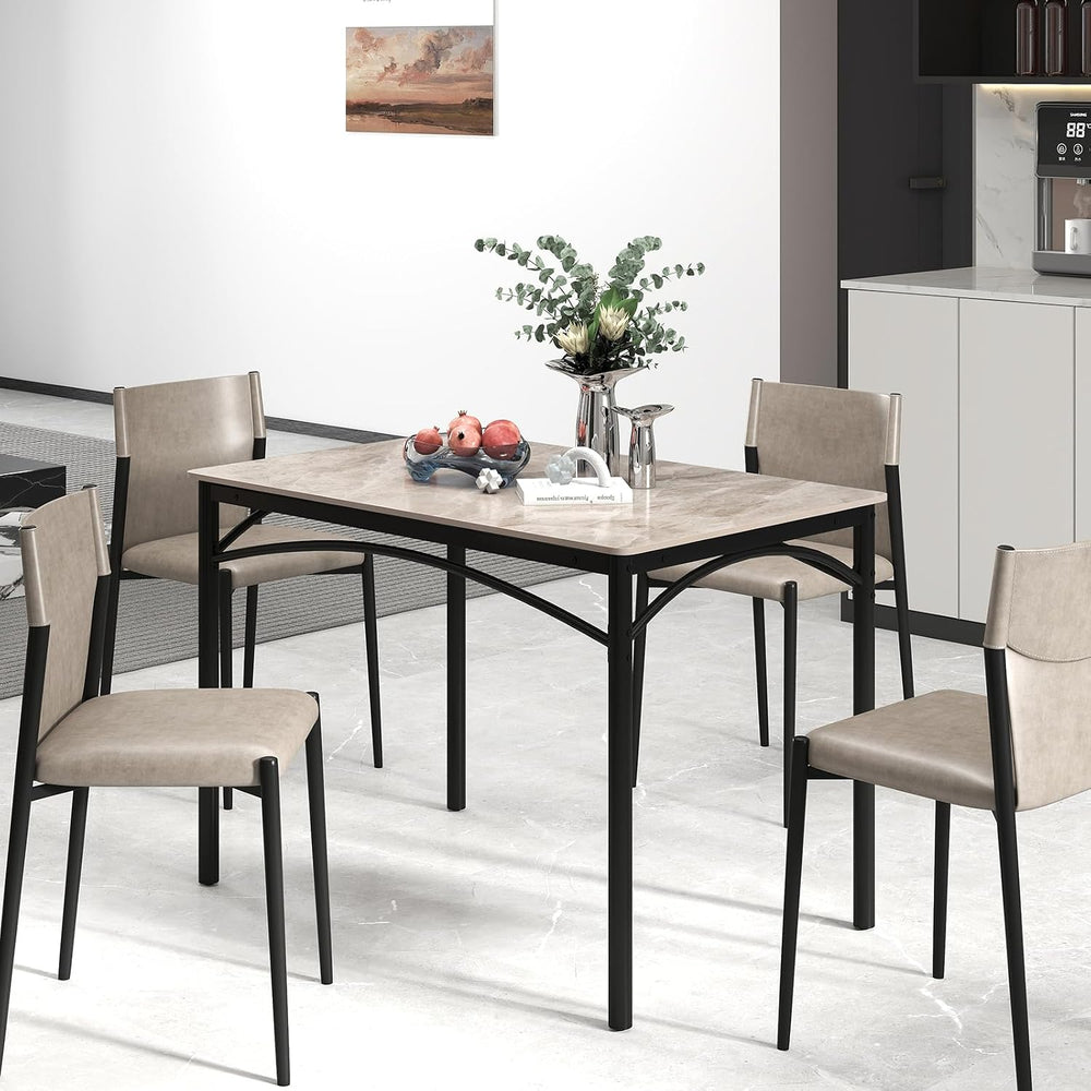 GOFLAME 43” Sintered Stone Dining Table for 4, Rectangular Kitchen Table with...