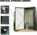 Patiowell 22 Cuft Outdoor Storage Cabinet, Metal Storage Shed with Lockable Door, Indoor Outdoor Vertical Waterproof Tool Shed Without Adjustable Shelves for Patio Garden Backyard, Black
