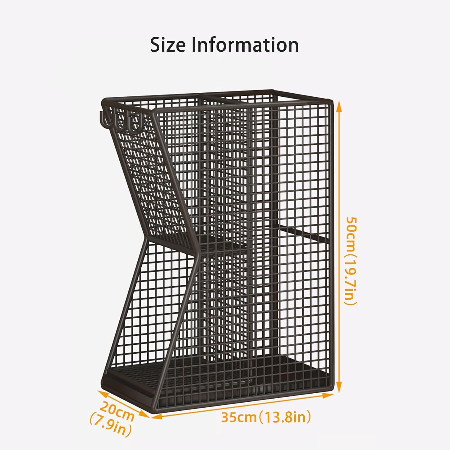 Commercial Metal Umbrella Stand Indoor Large-Capacity Entrance Umbrella Storage Rack with Removable Drip Tray Indoor Hotel Corridor Entrance Metal Stand Rack for Hotel,Offices(Black)