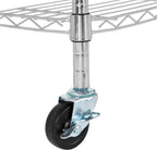 Amazon Basics 4-Shelf Adjustable, Heavy Duty Storage Shelving Unit with Wheels for Easy Assembly, for Garage or Kitchen Use, Metal Organizer Wire Rack, 36" L x 14" W x 57.8" H, Chrome