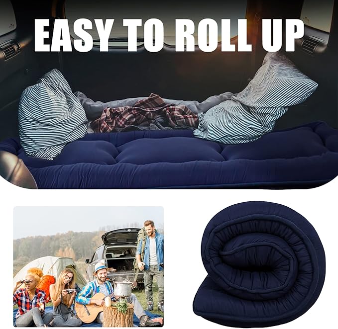MAXYOYO Japanese Floor Mattress Futon Mattress, 4" Thicken Tatami Mat Sleeping Pad Foldable Roll Up Mat Boys Girls Dormitory Pad Kids Floor Lounger Pillow Bed, Charcoal Grey, Queen Size