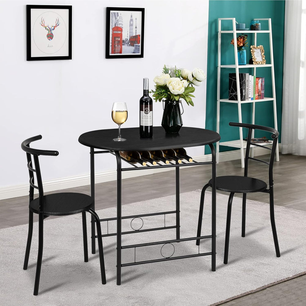 VINGLI 3 Piece Dining Set,Small Kitchen Table Set for 2,Breakfast Table Set,K...