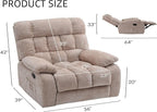 Recliner Chair, Adjustable Recliner with Side Pockets, Living Room Power Reclining Lounge Chair for Adults, Small Spaces Comfy Sofa with Theater Seating for Bedroom, Beige