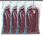 Spacesaver Hanging Vacuum Storage Bags (Pack of 4) - Vacuum Sealer Bags, Closet Organizer, Sealed Storage, Space Bag - Blanket, Bedding, Garment, Clothing, Dress, Suit, Long Coat, Jacket