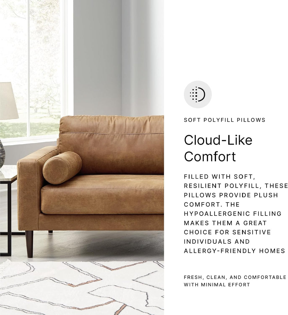 Signature Design by Ashley Telora Faux Leather 3 Seater Sofa Couch, Caramel |...