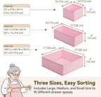 GRANNY SAYS Drawer Organizer Clothes, 12 Pack Dresser Organizer Bins for Nursery, Closet Organization and Storage Dividers for Clothing, Baby Clothes, Underwears, Pink