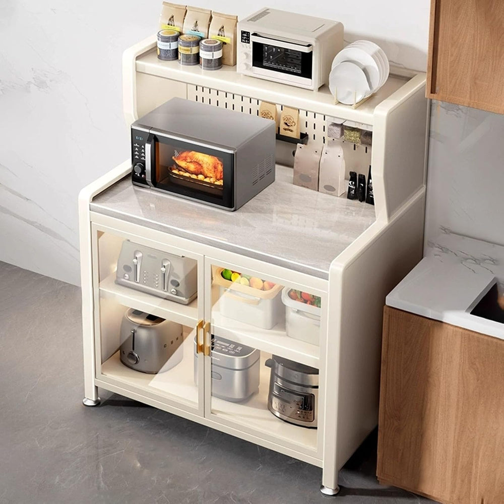 JKGHK Metal Kitchen Pantry Storage Cabinet, Microwave Stand for Kitchens with...