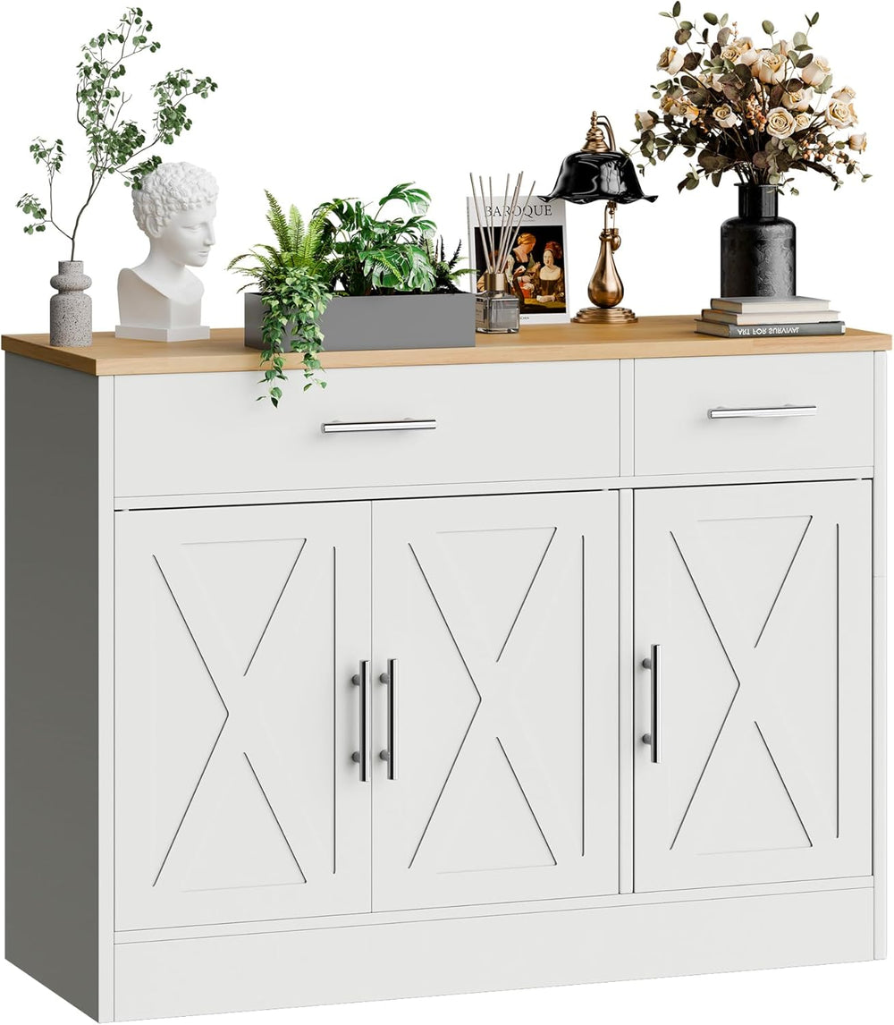 SUNLEI Kitchen Buffet Sideboard Cabinet with Storage, Farmhouse Kitchen Cabin...