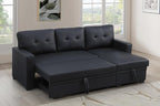 Devion Furniture Garisa 4-in-1 Convertible L Shaped Couch with Pull Out Bed and Storage, Sectional Sleeper Sofa with Reversible Chaise for Living Room, Apartment, Bedroom, Office