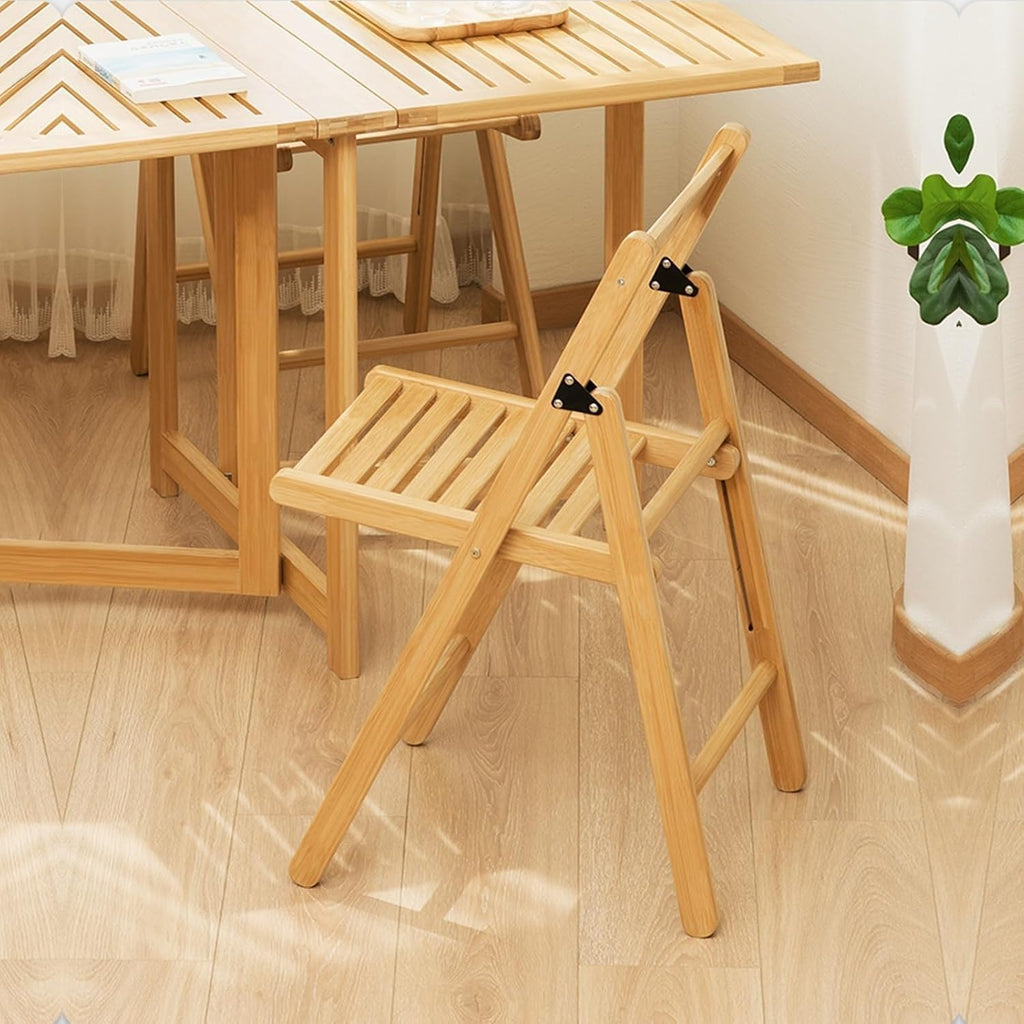Folding Chairs, Modern Mid Century Dining Outdoor Bamboo for Bedroom Living Room Reading Room(Natural)