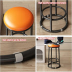 Upholstered Modern Counter Height Bar Stools, Backless Counter Stools, Office Three-Ring High Chair, for Tatoo Lab, Salon,Spa,Drafting,Nail Teach(Yellow,75cm/30in)