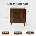 COSIEST Walnut Accent Cabinet with 3 Drawers, Sideboard Buffet Cabinet for Entryway, Living Room, Bedroom (Brown, Stripe Pattern)