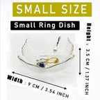 Flower Small Ring Dish, Glass Jewelry Tray for Women, Room Decor Jewelry Plate, Trinket Dish, Engagement Ring Holder, Bathroom Nightstand Ring Bowl for Earrings, Gifts, Key Dish