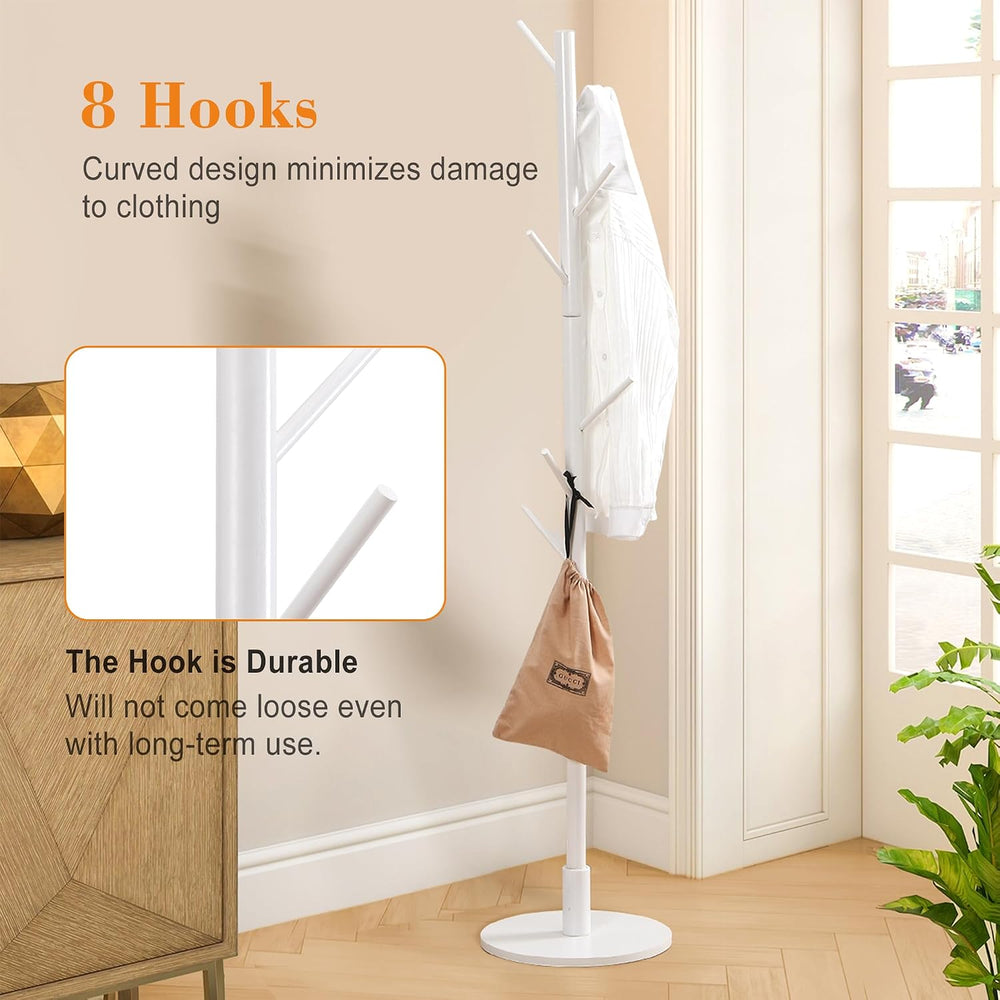 VECELO Coat Rack Freestanding, Entryway Hanger Stand, Umbrella Holder, Hall T...