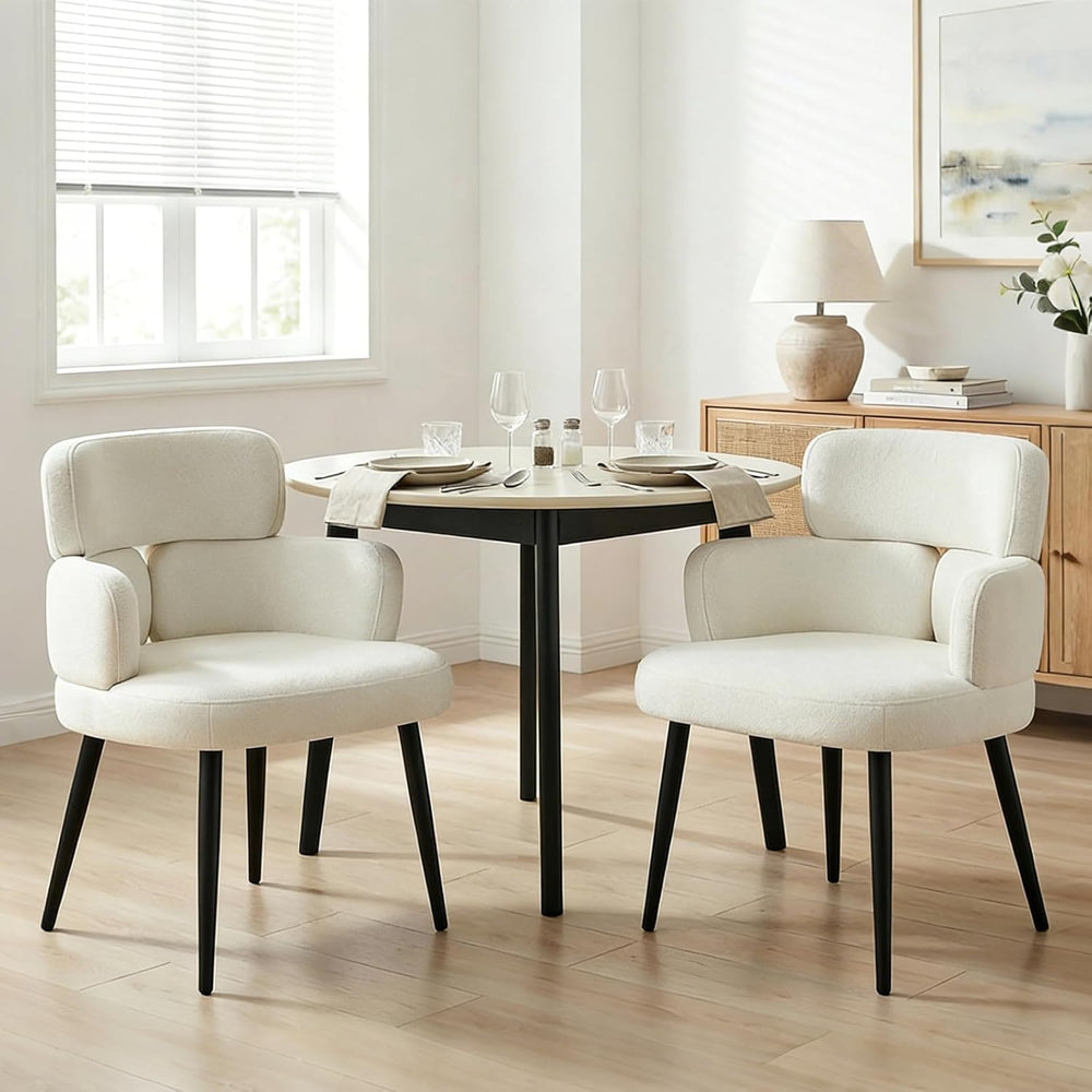 Accent Dining Chair with Arms,Set of 2 Modern Upholstered Side Chair with Sof...