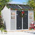 8x6 Shed Plastic Outdoor Storage with Floor Included, Waterproof Lockable Garden Shed Resin Tool Shed Cabinet