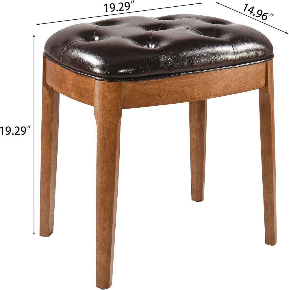 Vanity Stool Bench with Upholstered, Modern Luxury Wood Stool ,Ottoman Shoe B...