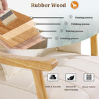 NOBLEMOOD Upholstered Rocking Chair with Ottoman, Solid Wood Frame | Modern Nursery Glider Rocker Chair with Side Pocket, Linen High Back Accent Chair with Padded Seat for Living Room Bedroom
