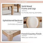 French Country Dining Chairs Set of 6, Cream Kitchen & Dining Room Chairs Set of 6, Ivory Linen Upholstered Dining Chairs,Sillas De Comedor,Wood Legs (Fabric, Beige, 6Pcs)