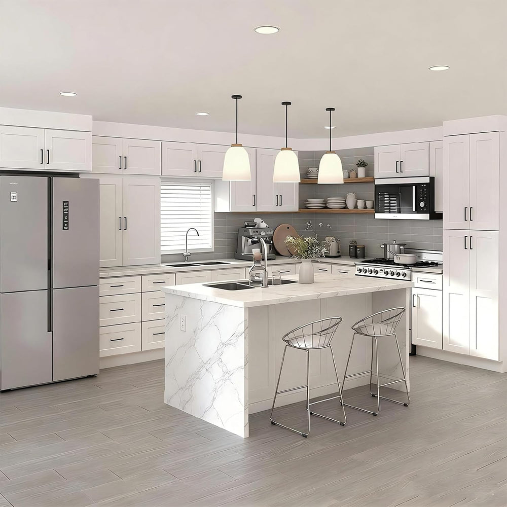 18 Inch White Shaker Kitchen Base Cabinet, RTA Plywood Box Storage with 1 Dra...