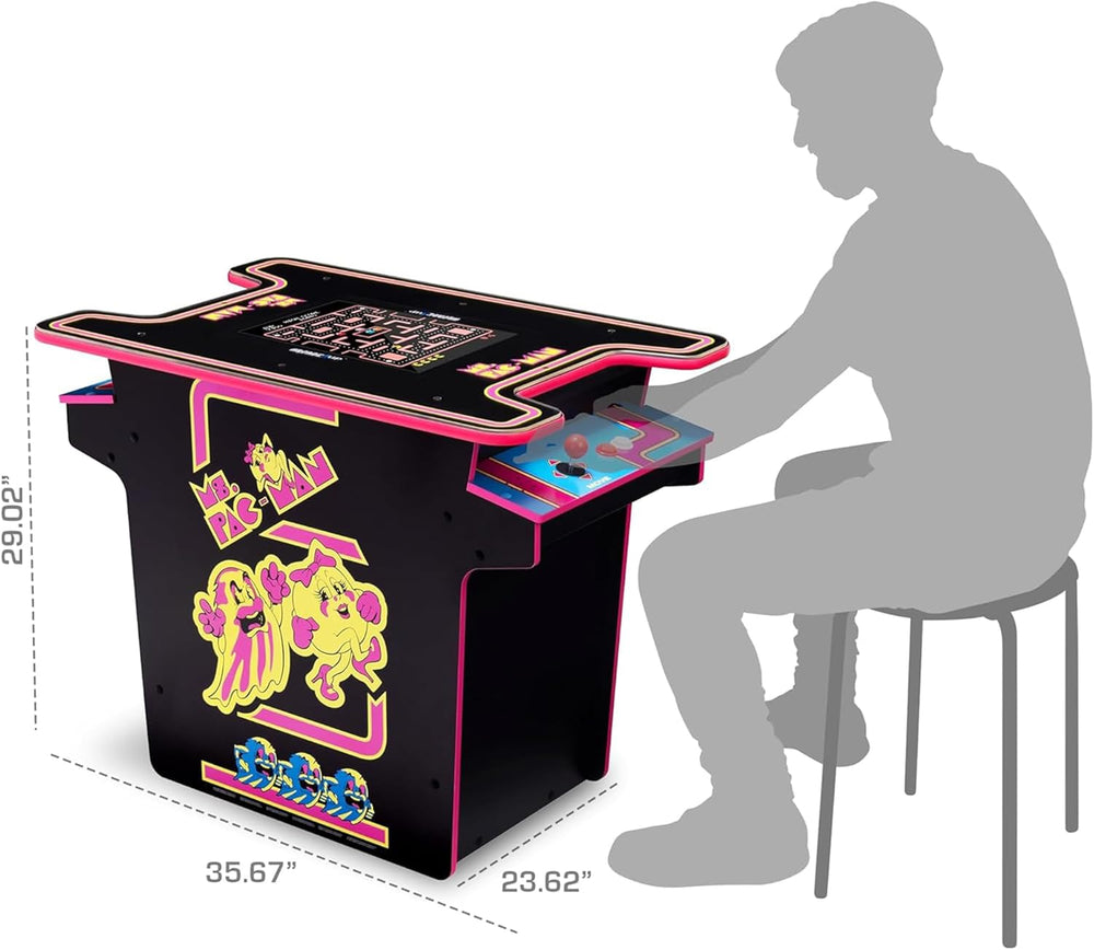 Arcade1Up Ms. PAC-MAN Head-to-Head Arcade Table, 12 Classic Games | Retro Hom...
