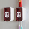 2 Slot Toothbrush Holder and Toothpaste Dispenser Wall Mounted, Automatic Toothpaste Squeezer, 2 in 1 Tooth Brush Toothpaste Organizer for Shower (Red 2Pack)