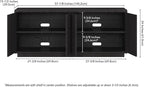 Henn&Hart Fluted TV Stand for TVs up to 65" with 2 Concealed Ribbed Storage Cabinets and Adjustable Shelves for Living Room, Family Room, or Office, Natural Black