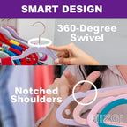 MIZGI Premium Velvet Hangers (50 Pack) Heavy Duty - Non Slip Felt Hangers - White Velvet Suit - Black Coated Hooks,Space Saving Clothes