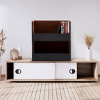 CroBlissful 2 Set Leather Dvd Storage Box Stackability Dvd Storage Shelf Holder Racks Cassette Tape Display Stand with Carrying Handles for Movie Cases Organizer Can Store up to 52 Boxes