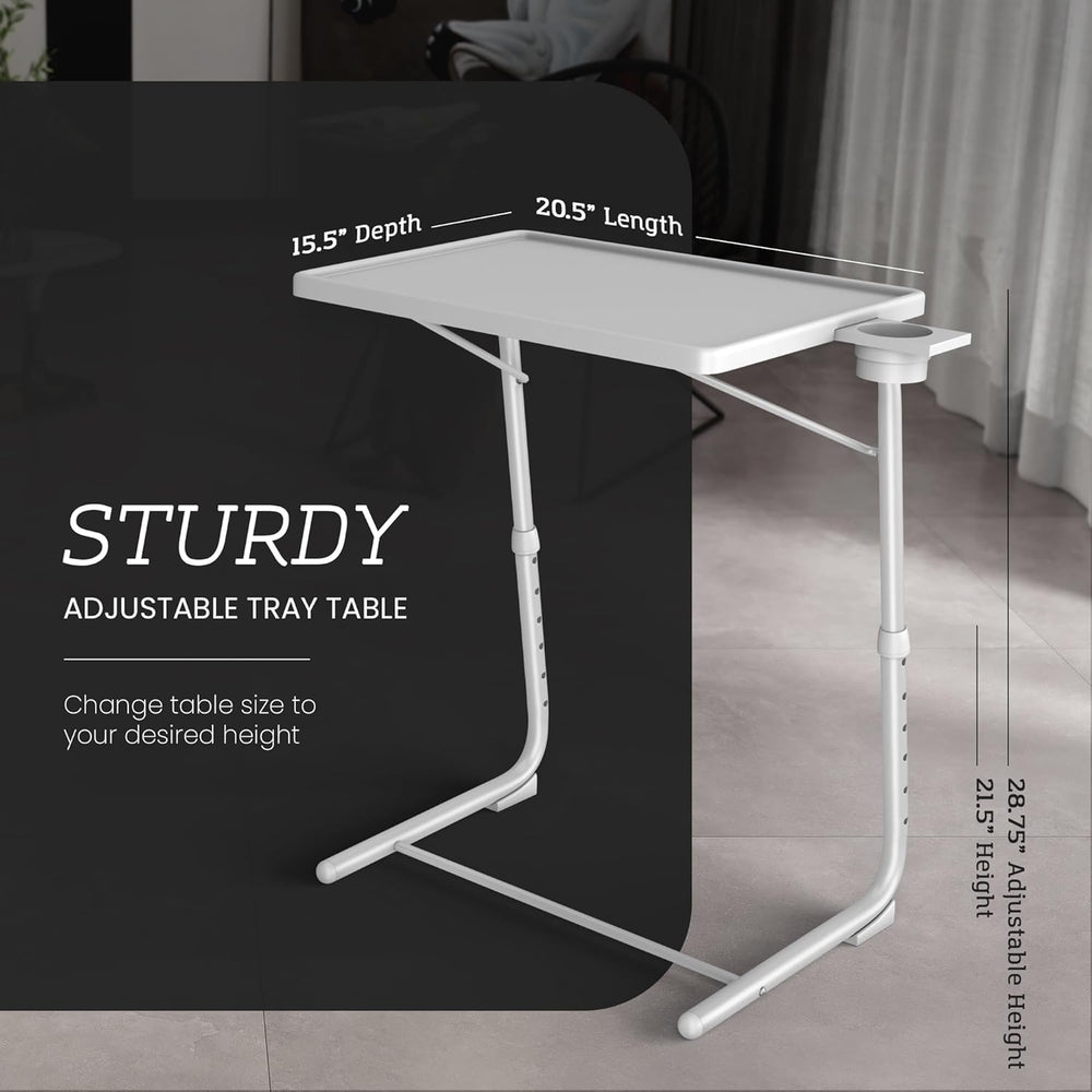 Adjustable TV Tray Table - 6 Height & 3 Tilt Angle Settings | Multifuncti...