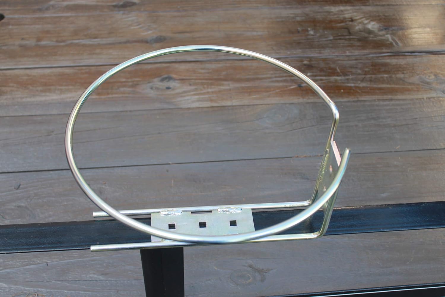 Jungle Jim's 5 Gallon Round Gas Can Holder – Locking Trailer Rack Mount Bracket Kit for Utility, Lawn & Landscape Use – Fits Open & Enclosed Trailers, Truck Beds