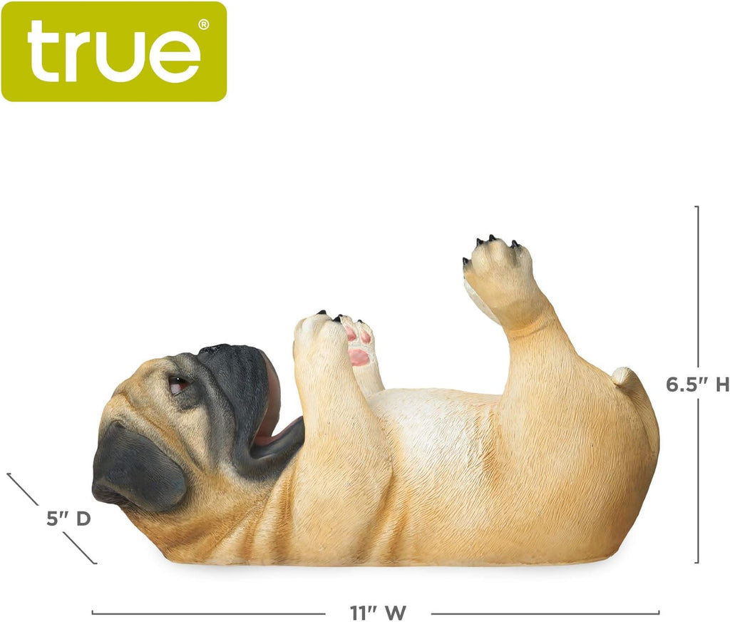 True Pug Polyresin Wine Bottle Holder - Table Top and Counter Wine Rack, Set of 1, Animal Home Decor, Brown, Holds 1 Standard Wine Bottle