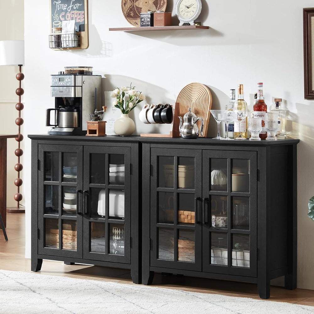 Large Sideboard Buffet Cabinet with Storage, 32" Farmhouse Kitchen Coffe...