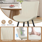 Dining Chair Set of 2 PU Leather Dining Room Chairs Upholstered Comfy Dining Chairs Modern Kitchen Armless Side Chair with Sturdy Metal Legs,Beige