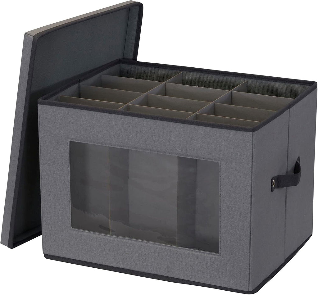 Household Essentials Tall Wine and Bottle Storage Chest, Gray