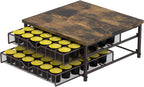 Coffee Pod Holder For Counter, Coffee Pod Drawer for Keurig Pod Storage Drawer Holder, 72 Capacity Pods Storage Organizer for Keurig Pod Storage with Sliding Baskets for Coffee Station, Brown