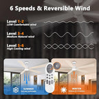 72" Large Smart Ceiling Fan with Lights Remote,Silent DC Motor,Control via Voice Alexa Google App,Outdoor Indoor Modern Ceiling Fans for Large Living Room Patios Decks,Dimmable,5 Blades in White&Wood