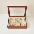 YESWOOD Jewelry Box Organizer, North America Black Walnut Wood Jewelry Boxes for Women for Storage & Display of Necklaces, Rings, Earrings, and Bracelets
